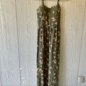 Green Floral Maxi Dress
